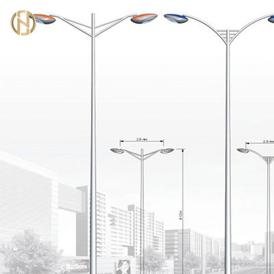 Gegalvaniseerde Zonnestraatlantaarn Pool/Staal de Lichte Post van Pool/van de Lamp met Enige of Dubbele Wapens