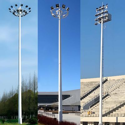 kopen Hot Dip gegalvaniseerd hoog mast paal Stadion verlichting paal Tubulaire stalen paal online manufacture