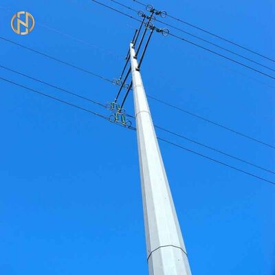 Kopen 33kV/66kV Q355B HDG Octogonale stalen nutspool, 30FT/40FT glij-gevoegde monopool voor overhoofdelijke elektriciteitsleidingen, ISO 1461 online manufacture