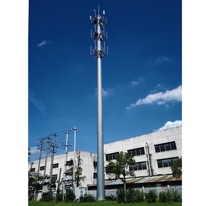 Poedercoated 40m stalen antennes Monopolen met platform