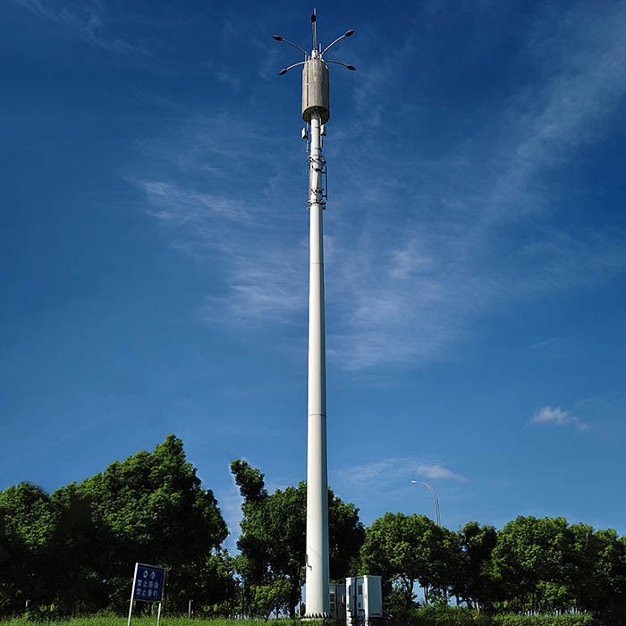 Poedercoated 40m stalen antennes Monopolen met platform