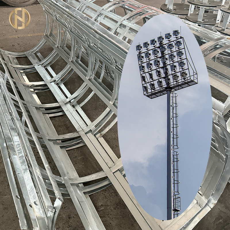 15m tot 50m verstelbaar hoogmast licht stadion hoogmast licht paal warm verkopen gegalvaniseerd hoogmast verlichting stalen paal