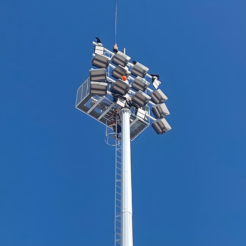 15m tot 50m verstelbaar hoogmast licht stadion hoogmast licht paal warm verkopen gegalvaniseerd hoogmast verlichting stalen paal