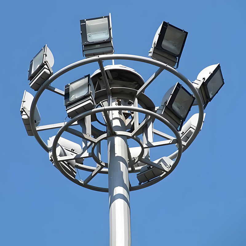 15m tot 50m verstelbaar hoogmast licht stadion hoogmast licht paal warm verkopen gegalvaniseerd hoogmast verlichting stalen paal