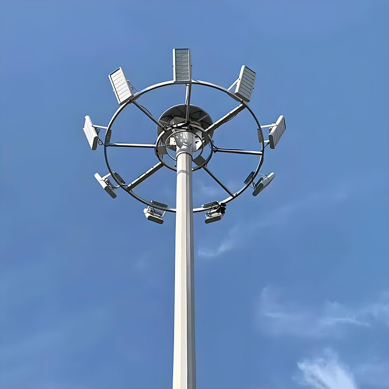 15m tot 50m verstelbaar hoogmast licht stadion hoogmast licht paal warm verkopen gegalvaniseerd hoogmast verlichting stalen paal