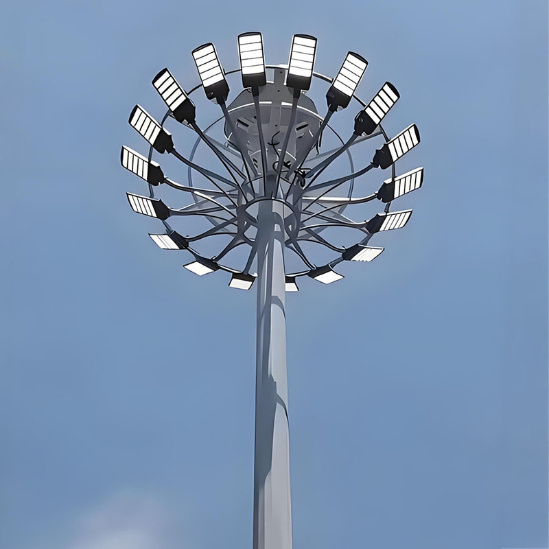 15m tot 50m verstelbaar hoogmast licht stadion hoogmast licht paal warm verkopen gegalvaniseerd hoogmast verlichting stalen paal