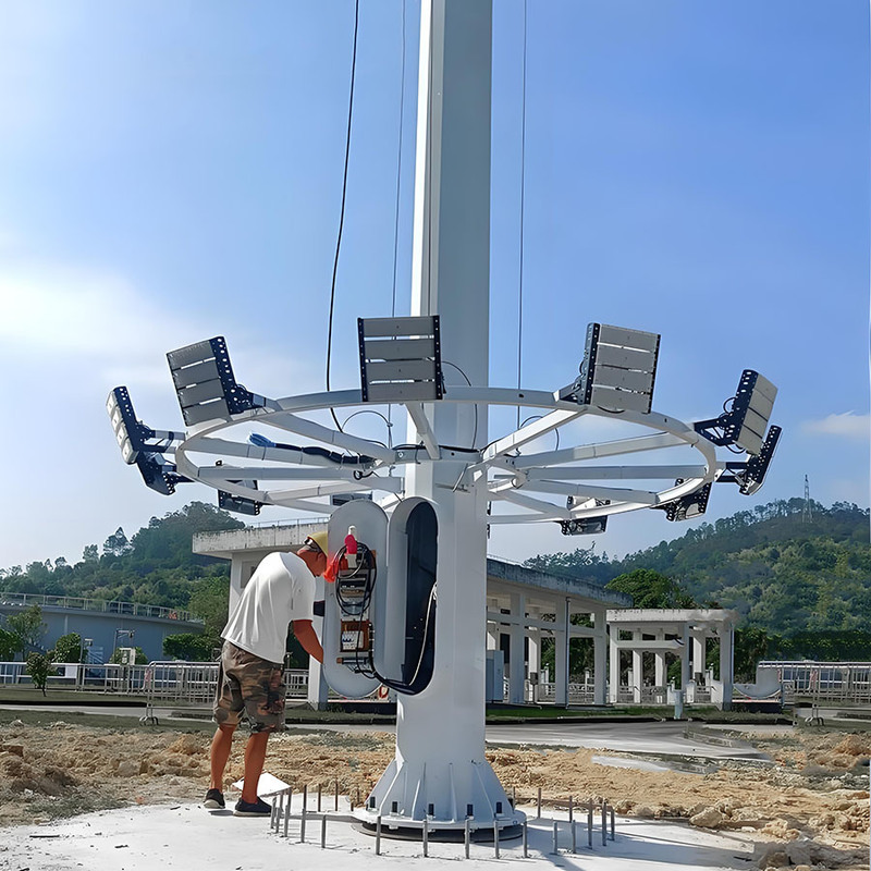Fabriek direct leveren 25m 30m hoog mast licht verstelbare lamp paal elektrische apparatuur