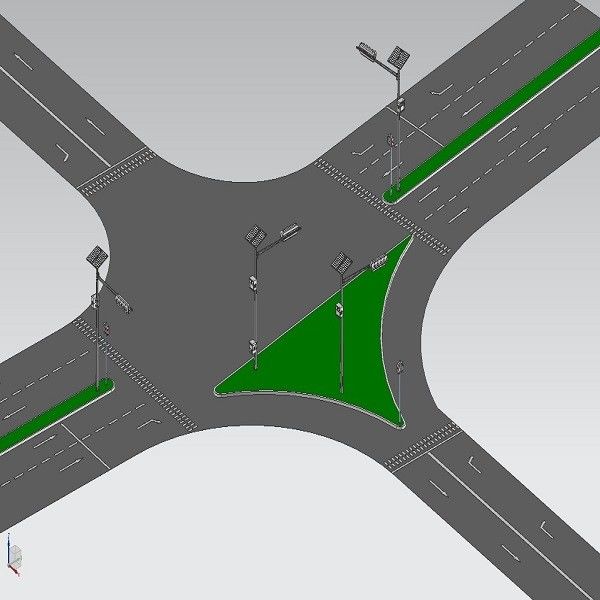 Het dwarsverkeerslicht Post3m 3.3M van de Weginstallatie Recht Type
