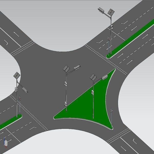 Het dwarsverkeerslicht Post3m 3.3M van de Weginstallatie Recht Type