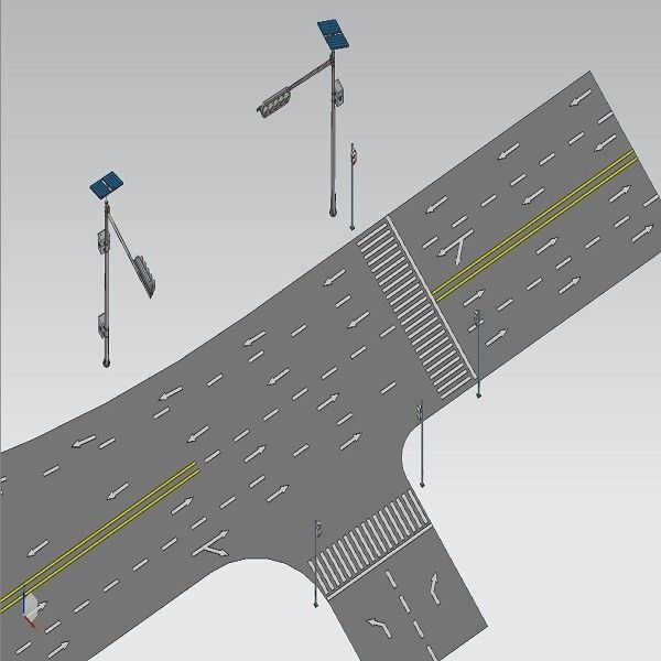 T Type Achthoekige Vorm 6M Cantilever Traffic Light-Post
