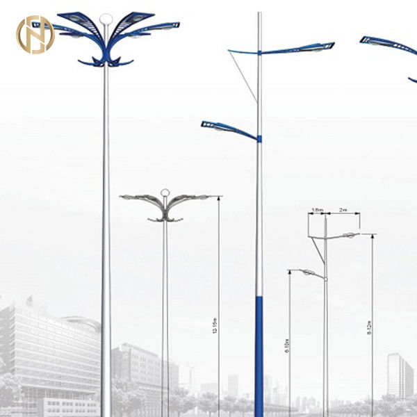 De hete Onderdompeling galvaniseerde zonnestraatlantaarnpool 6m 7m 9m 10m 12m Q235 Staal