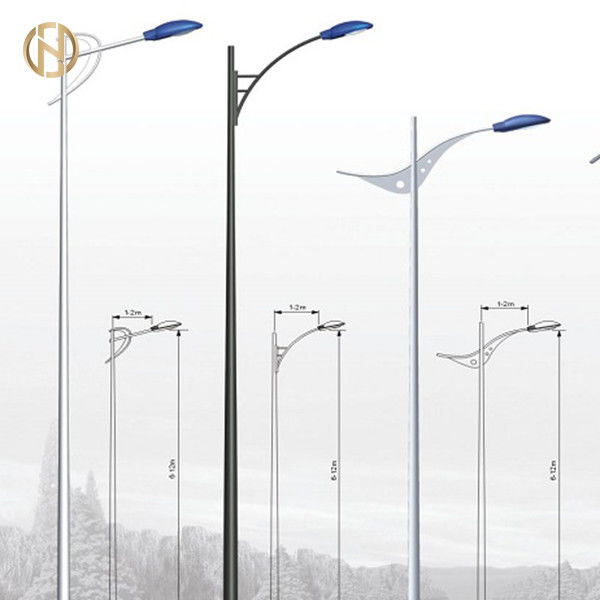 De dubbele van de Verlichtingspool van het Wapen Warmgewalste Staal Verklaarde Wind Bestand ISO 9001